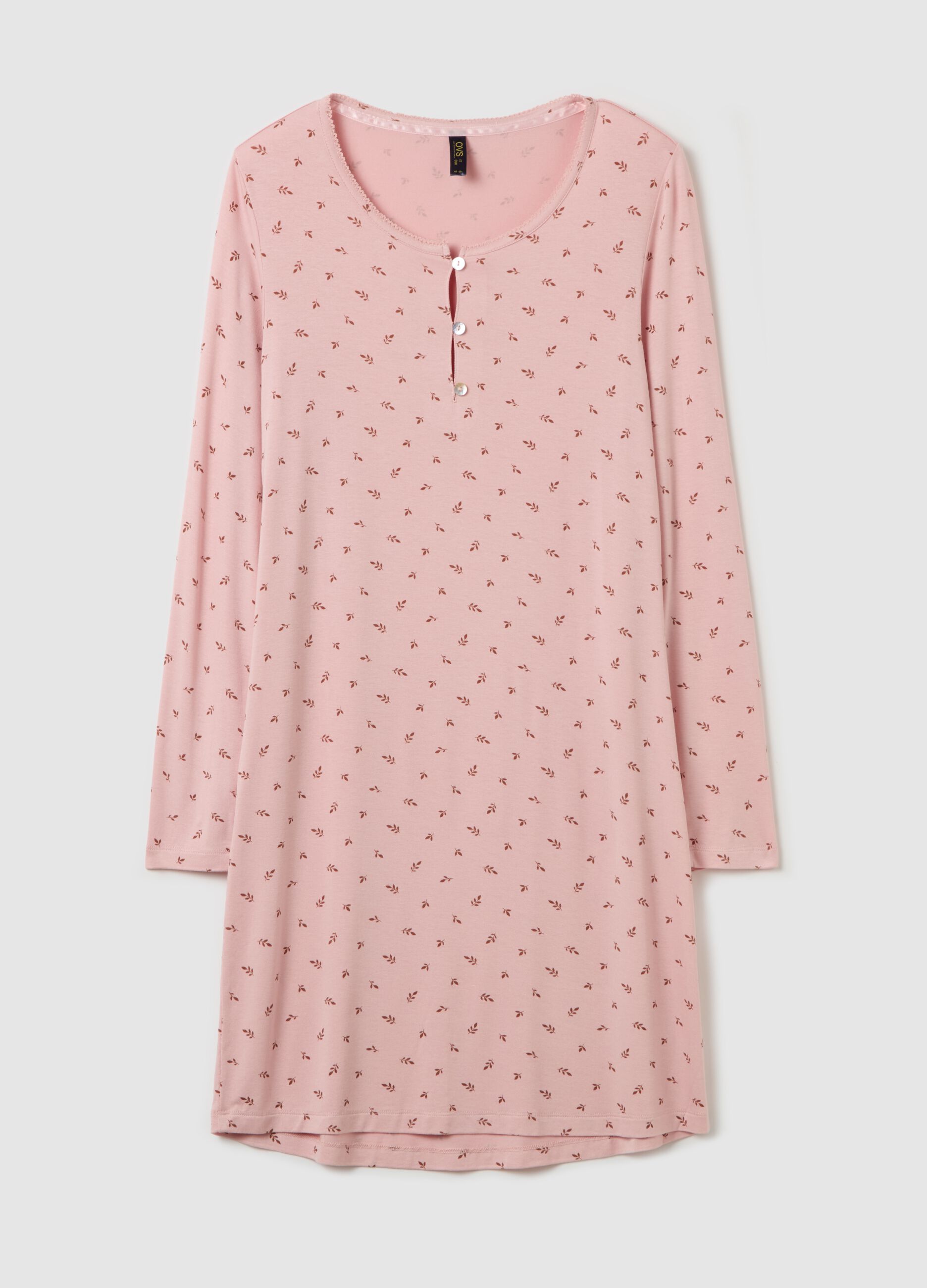 Camicia da notte con scollo serafino
