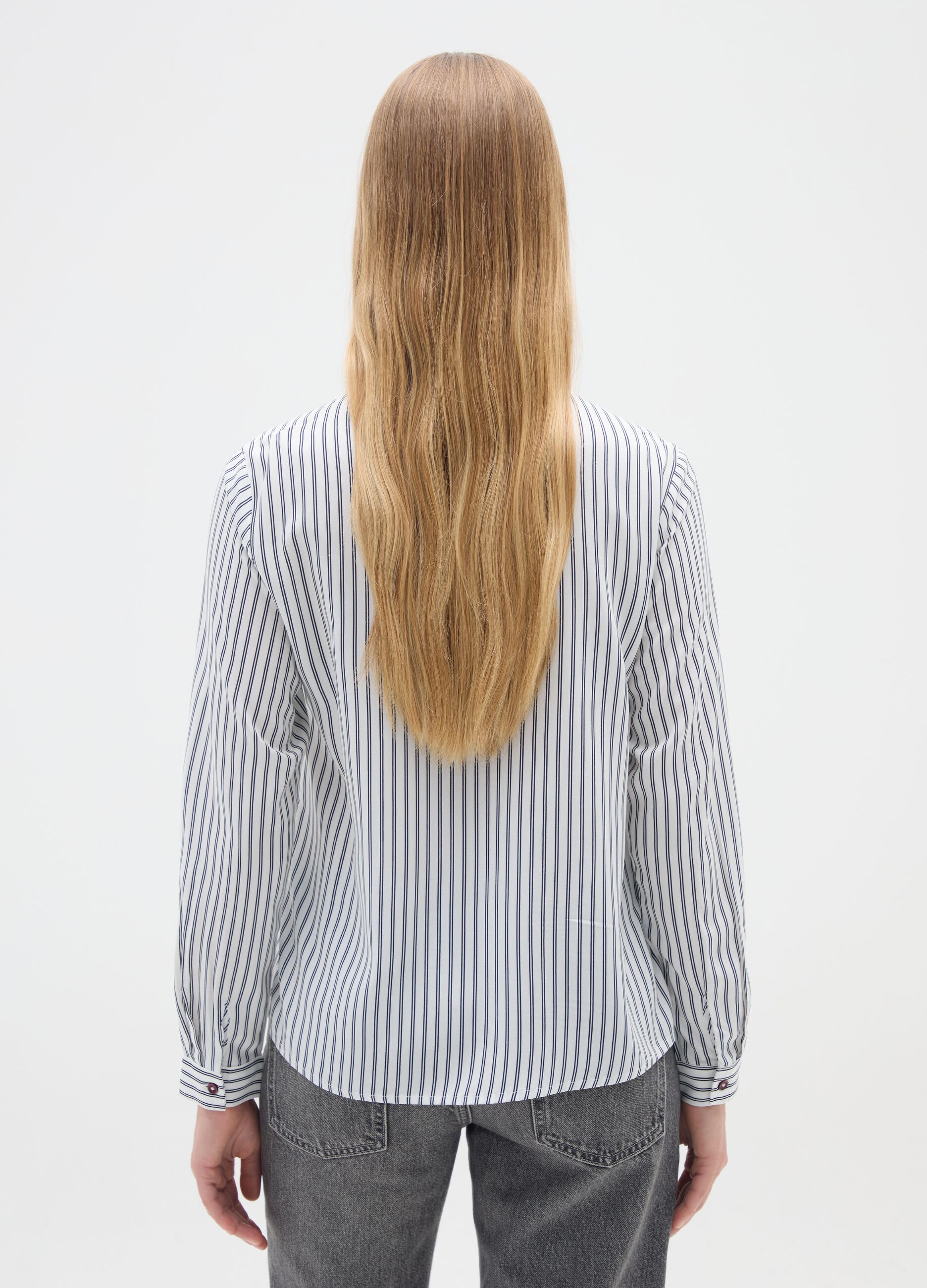White striped viscose shirt