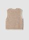 Beige stretch wool crew-neck gilet with oversized fit_2