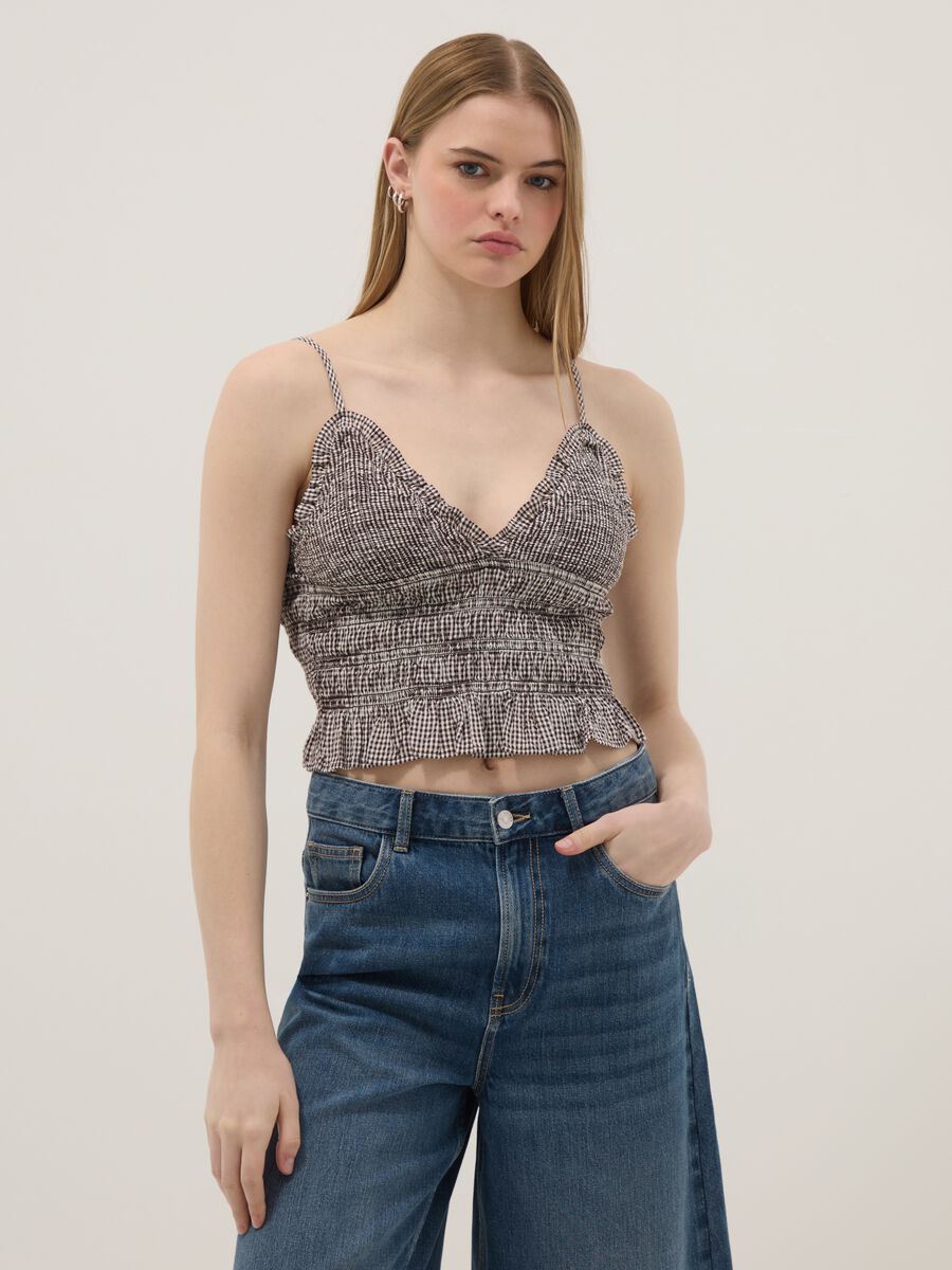 Tank top in puro cotone a righe multicolor slim fit_1