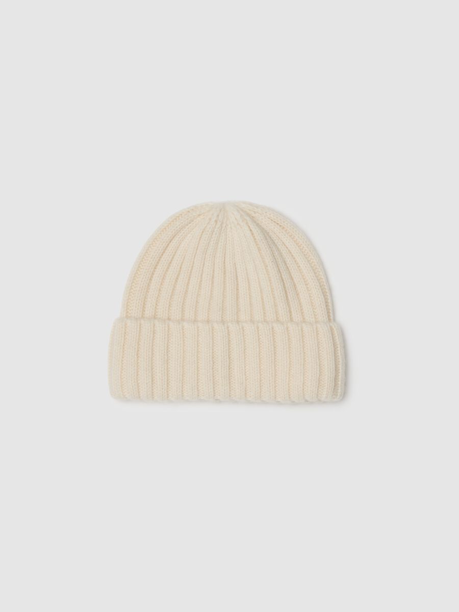 Cappello in puro cashmere beige_0