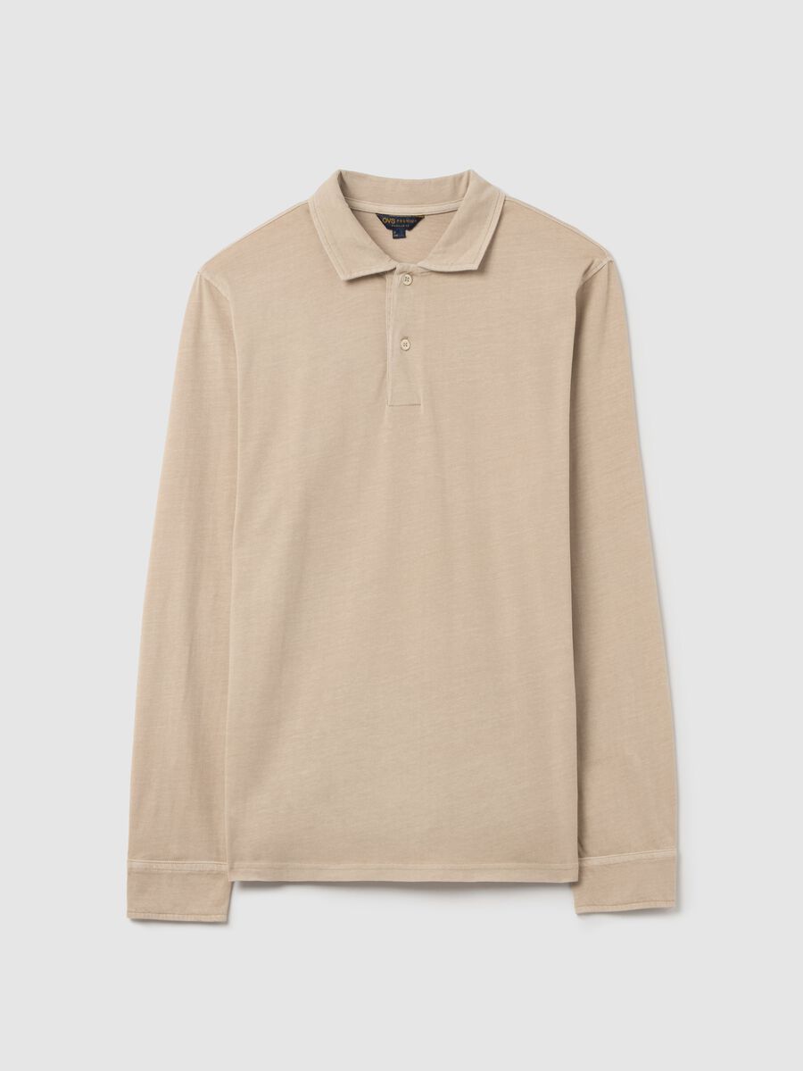 Long-sleeved polo shirt in cotton_4