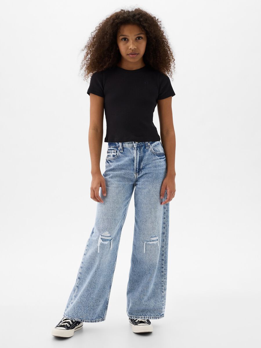 Jeans larghi in denim_0