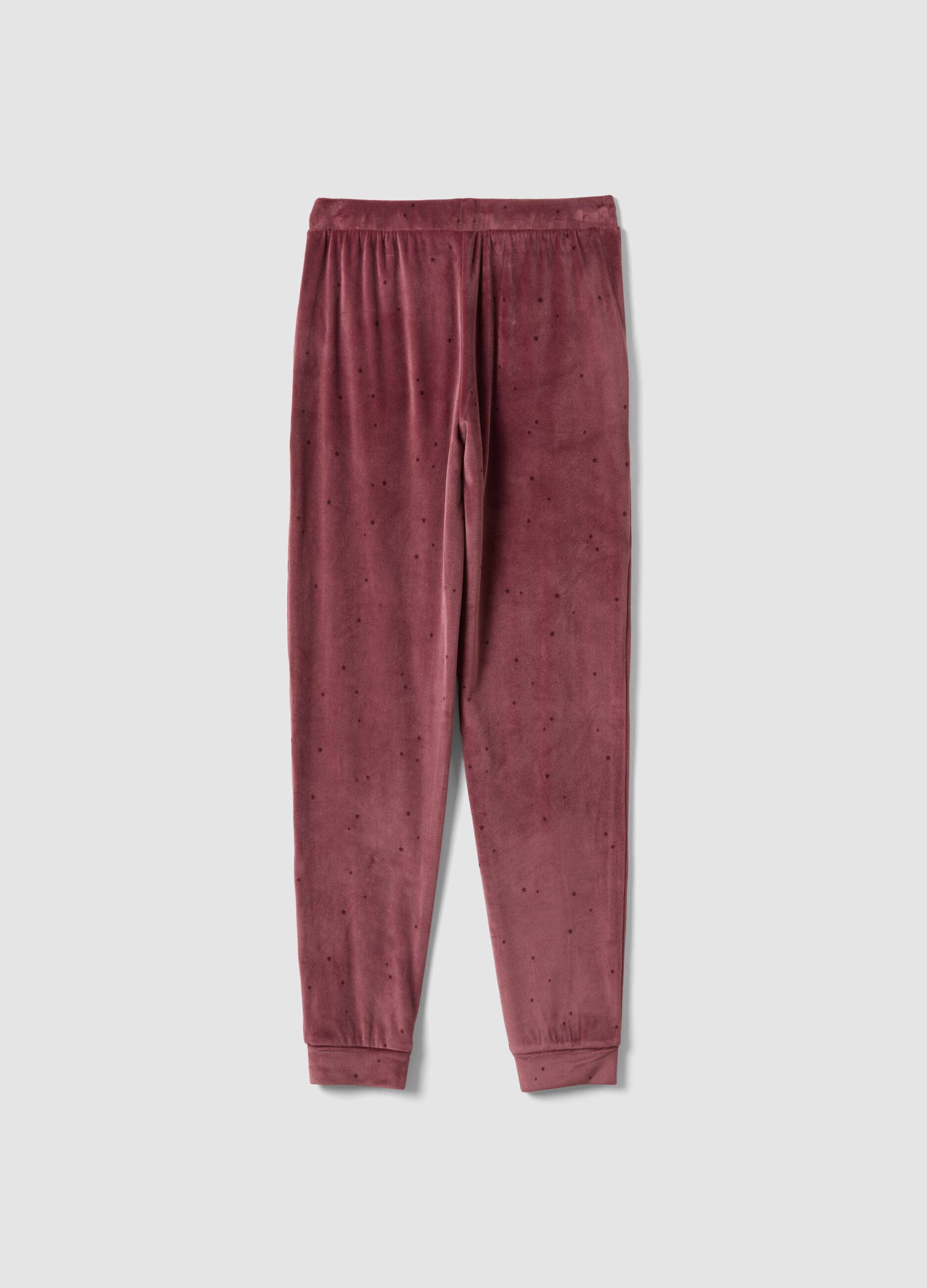 Pink star-print stretch pyjama trousers