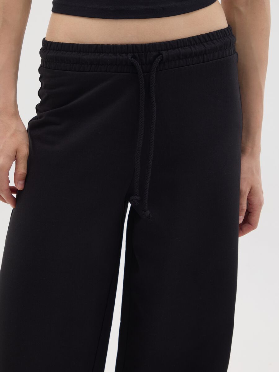 Black pure cotton trousers regular fit_3