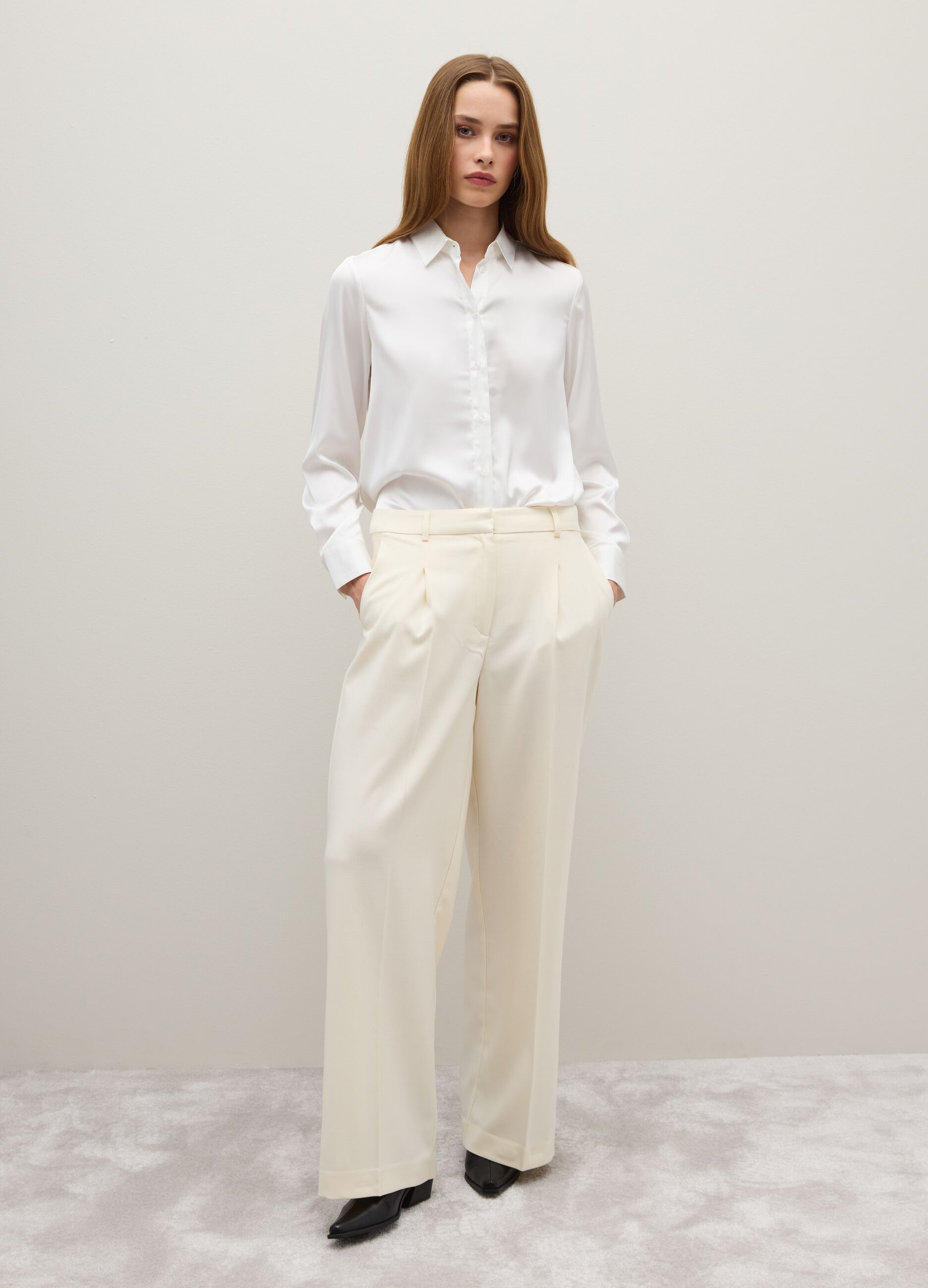 Regular Fit Beige Trousers