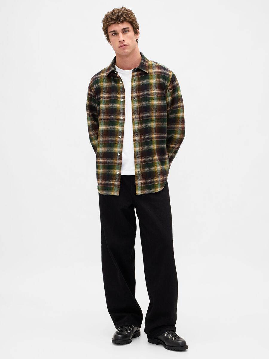 Camicia multicolor a maniche lunghe in cotone_2