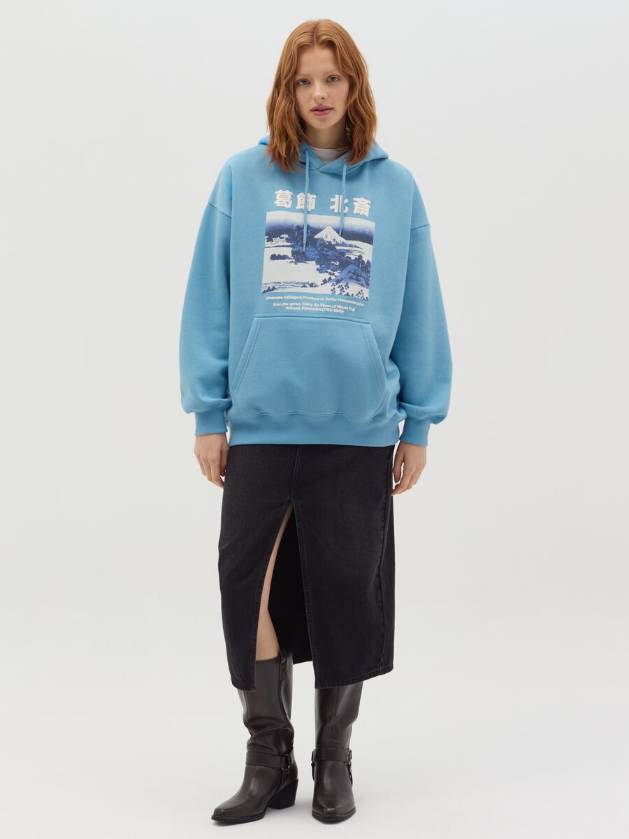 Oversized sweatshirt with hood and print_1