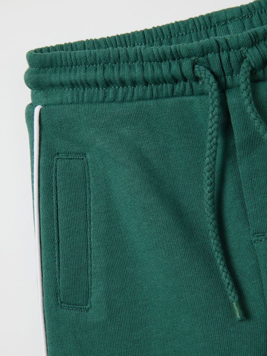 Kids' regular fit green pure cotton trousers_3