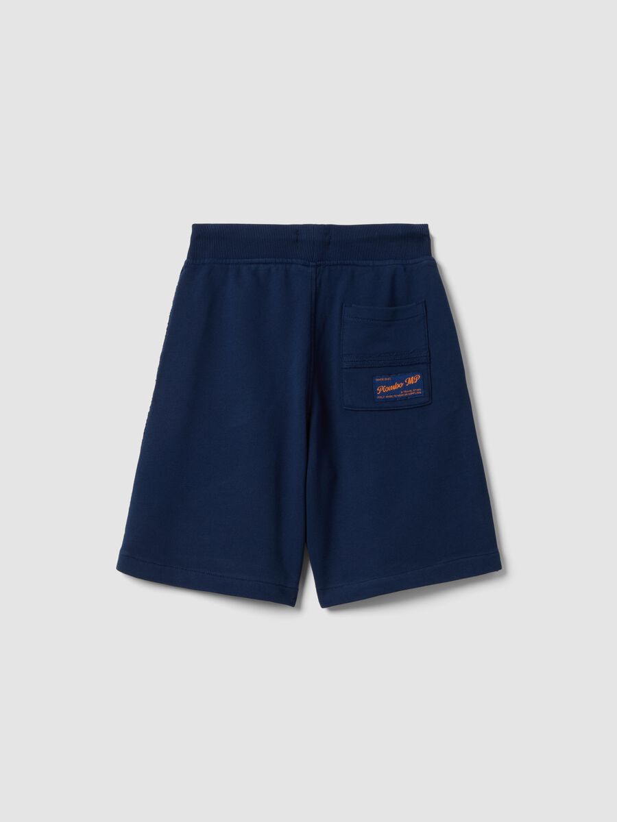 Pantaloncini baggy in puro cotone blu da bambino_1