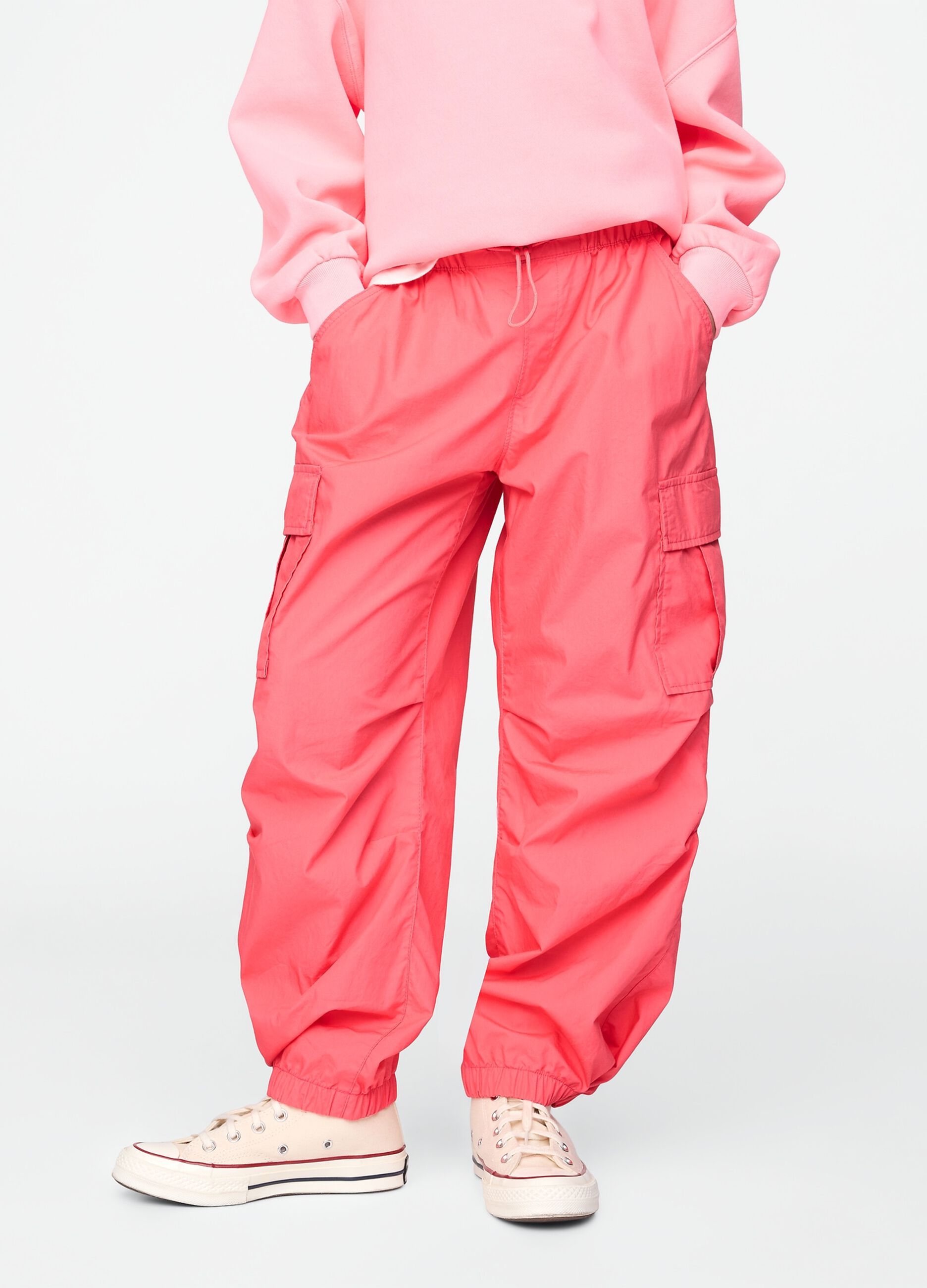 Parachute joggers with drawstring