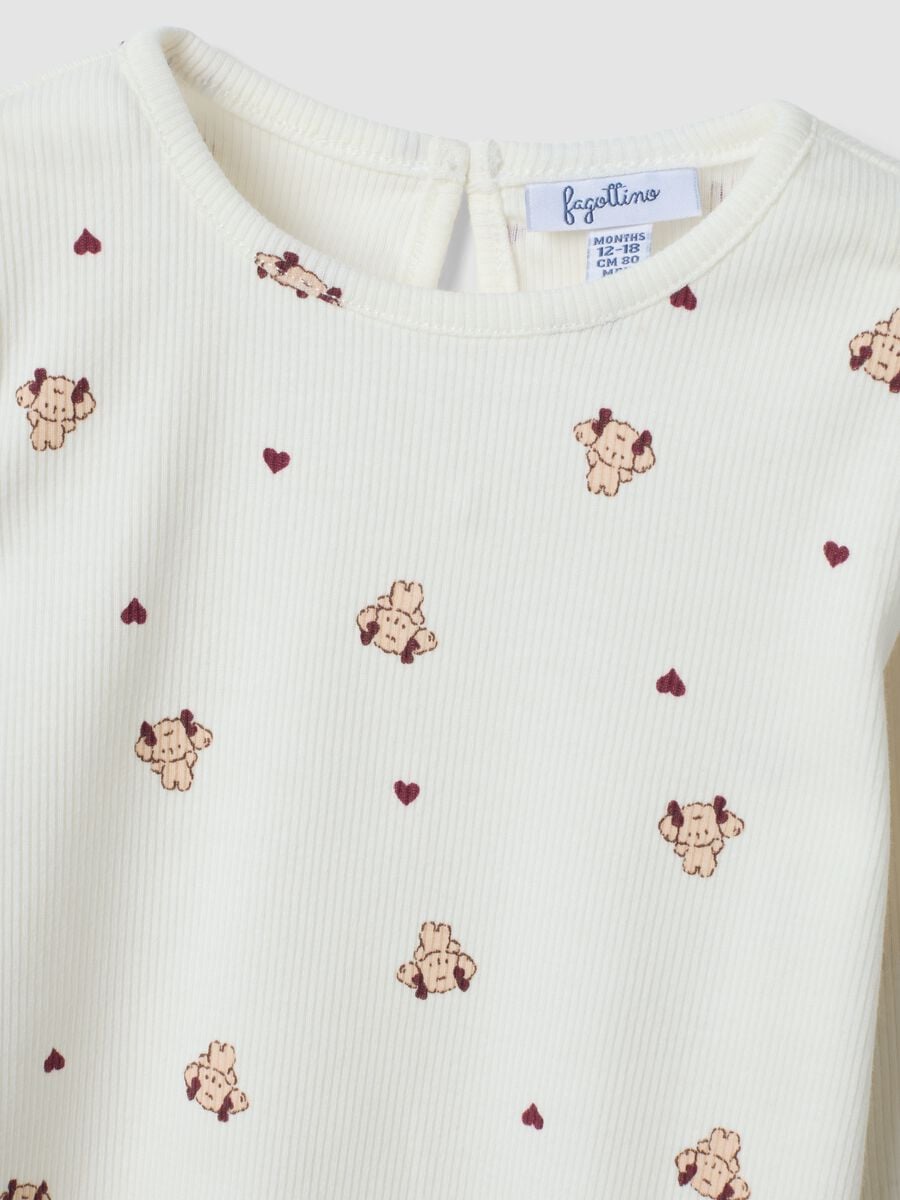 Maglietta bianca in cotone organico elasticizzato girocollo_2