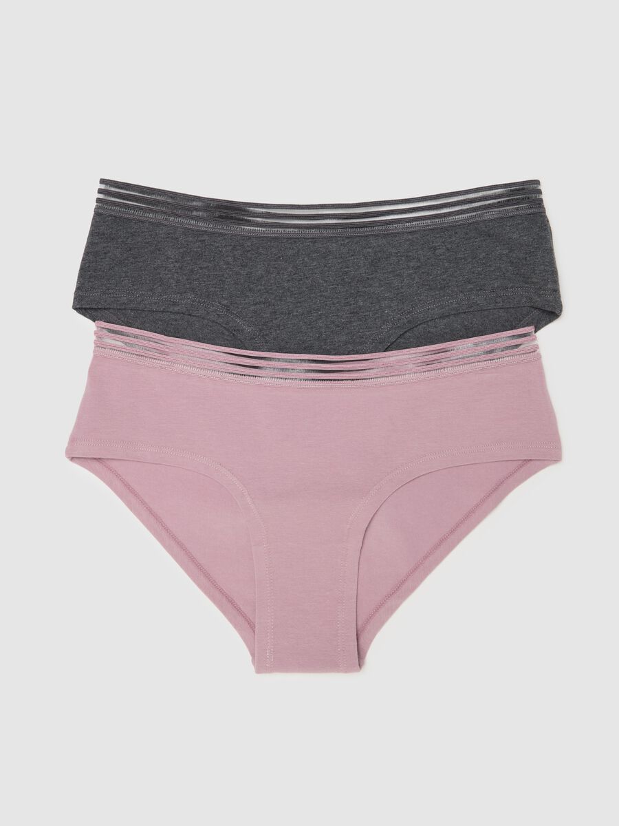 Two-pack French knickers with striped edging_0