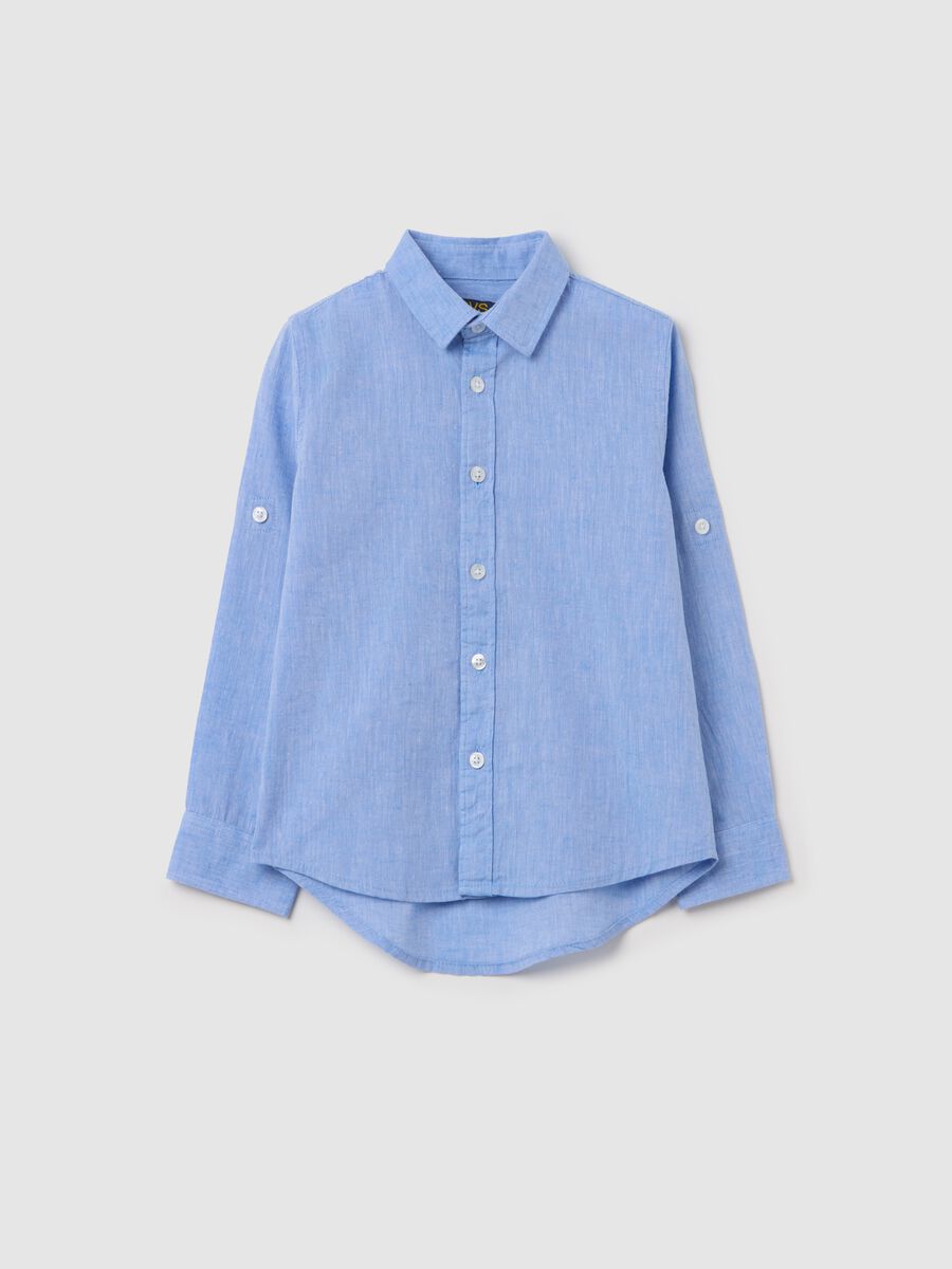 Cotton and linen shirt_0