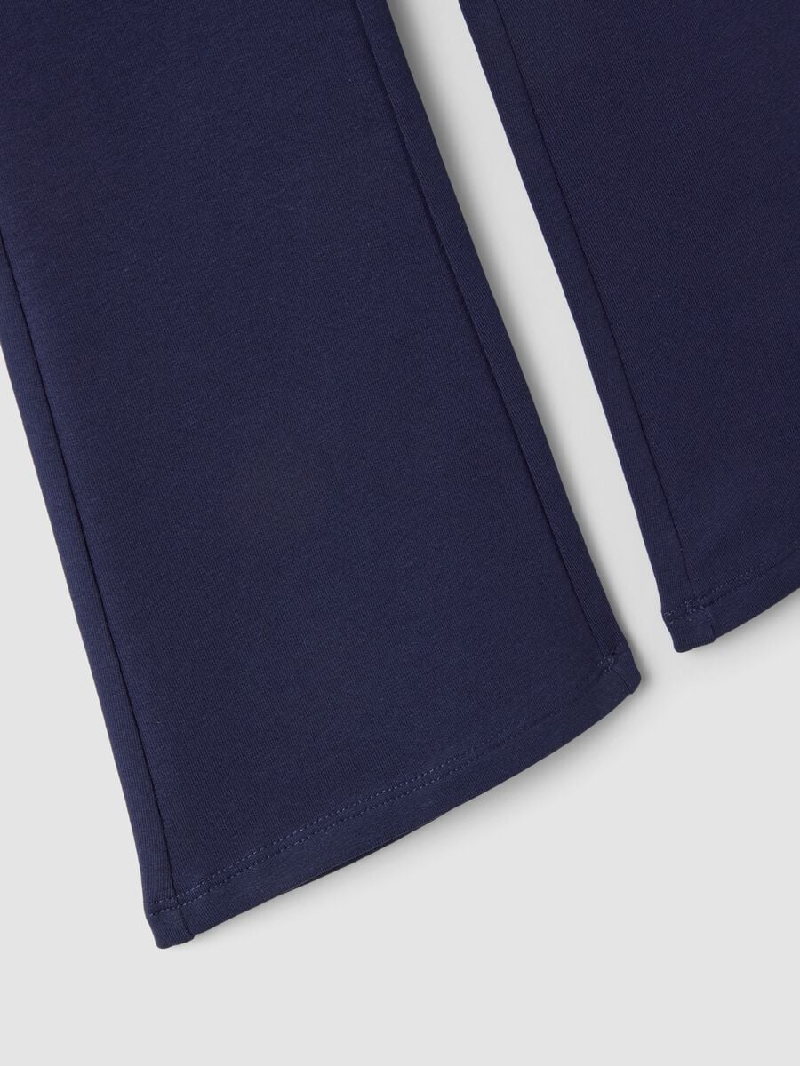 Blue organic cotton flare trousers_3