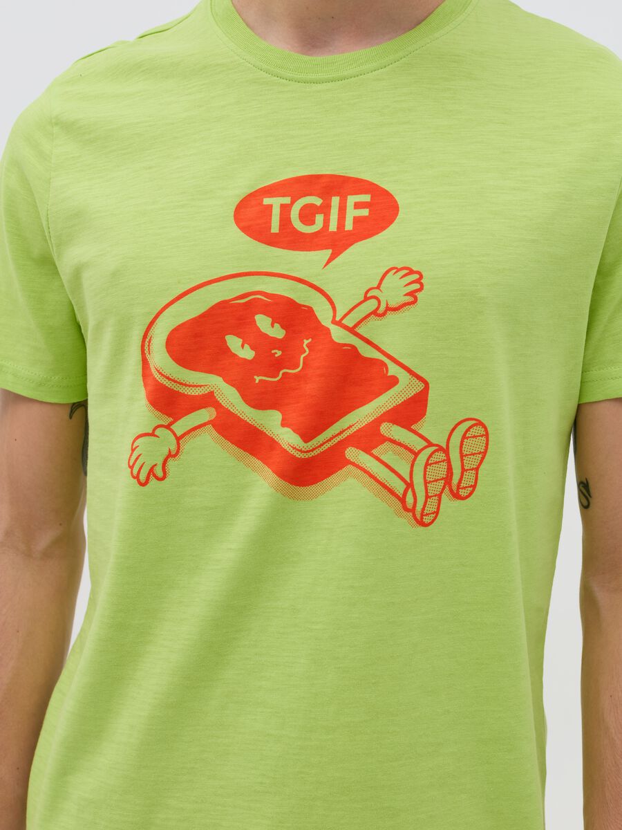 T-shirt in slub jersey "TGIF"_3