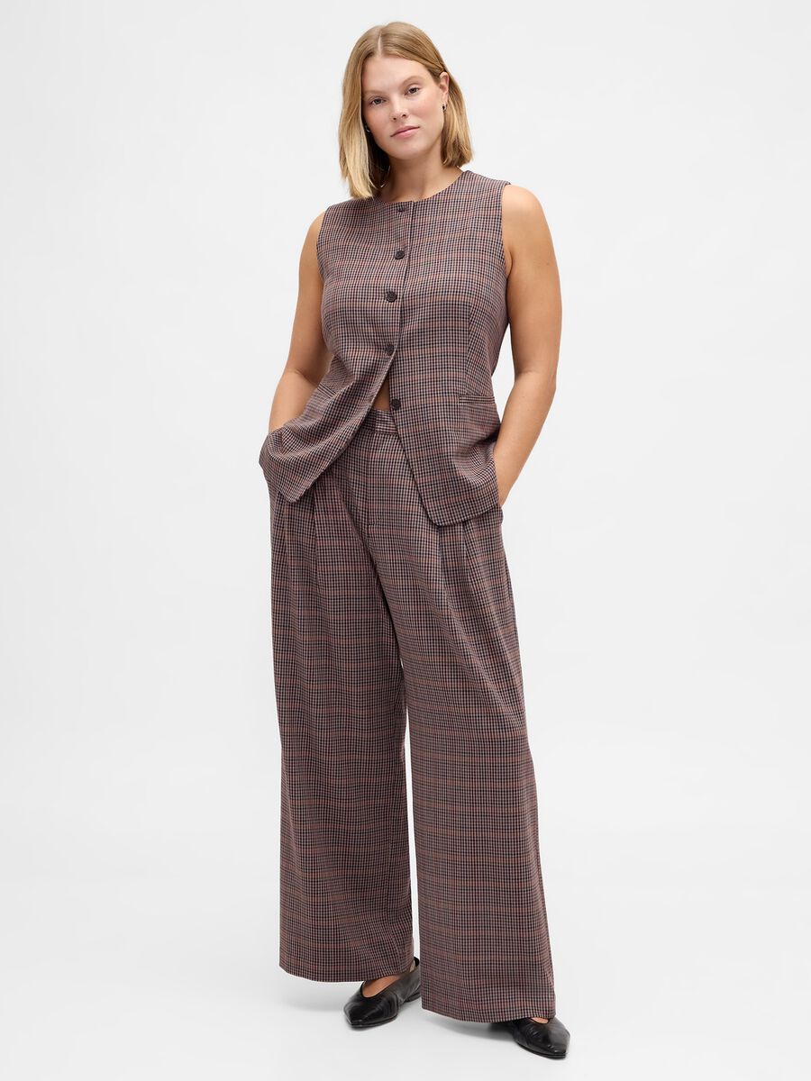 Brown stretch fabric trousers_5