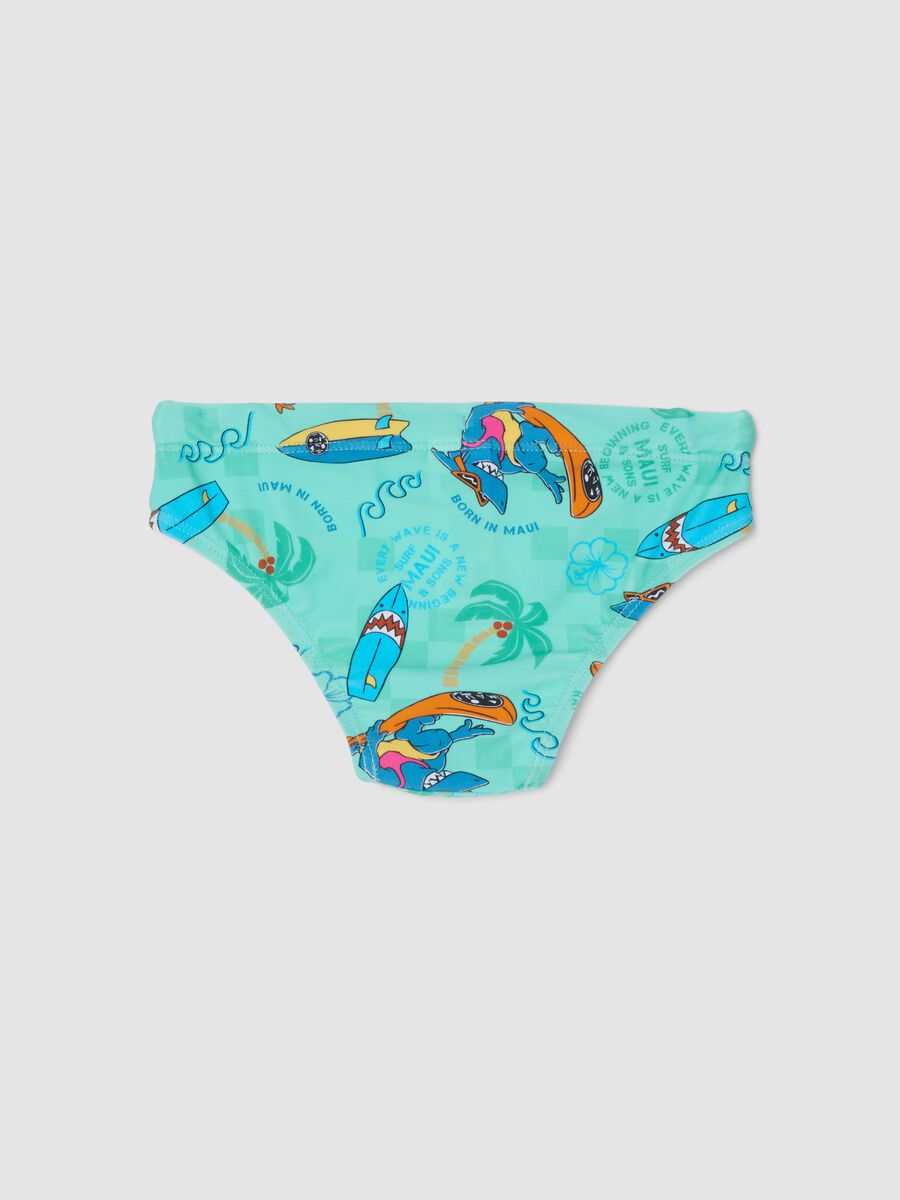 Boys&rsquo; blue stretch swim briefs with print_1