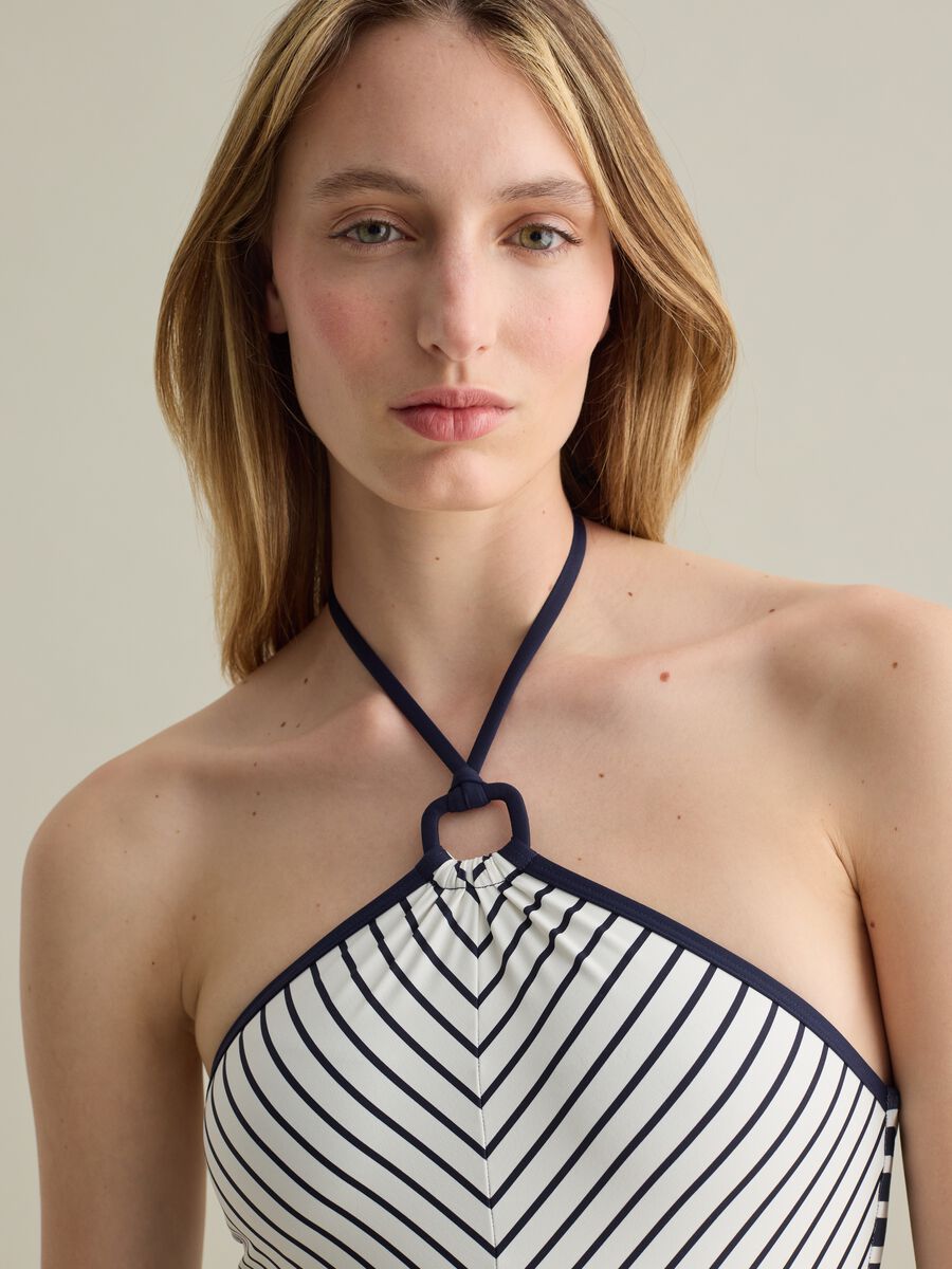 Women's one-piece swimsuit in multicoloured stretch fabric_3