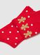 Red polka dot cotton blend Christmas long socks_2
