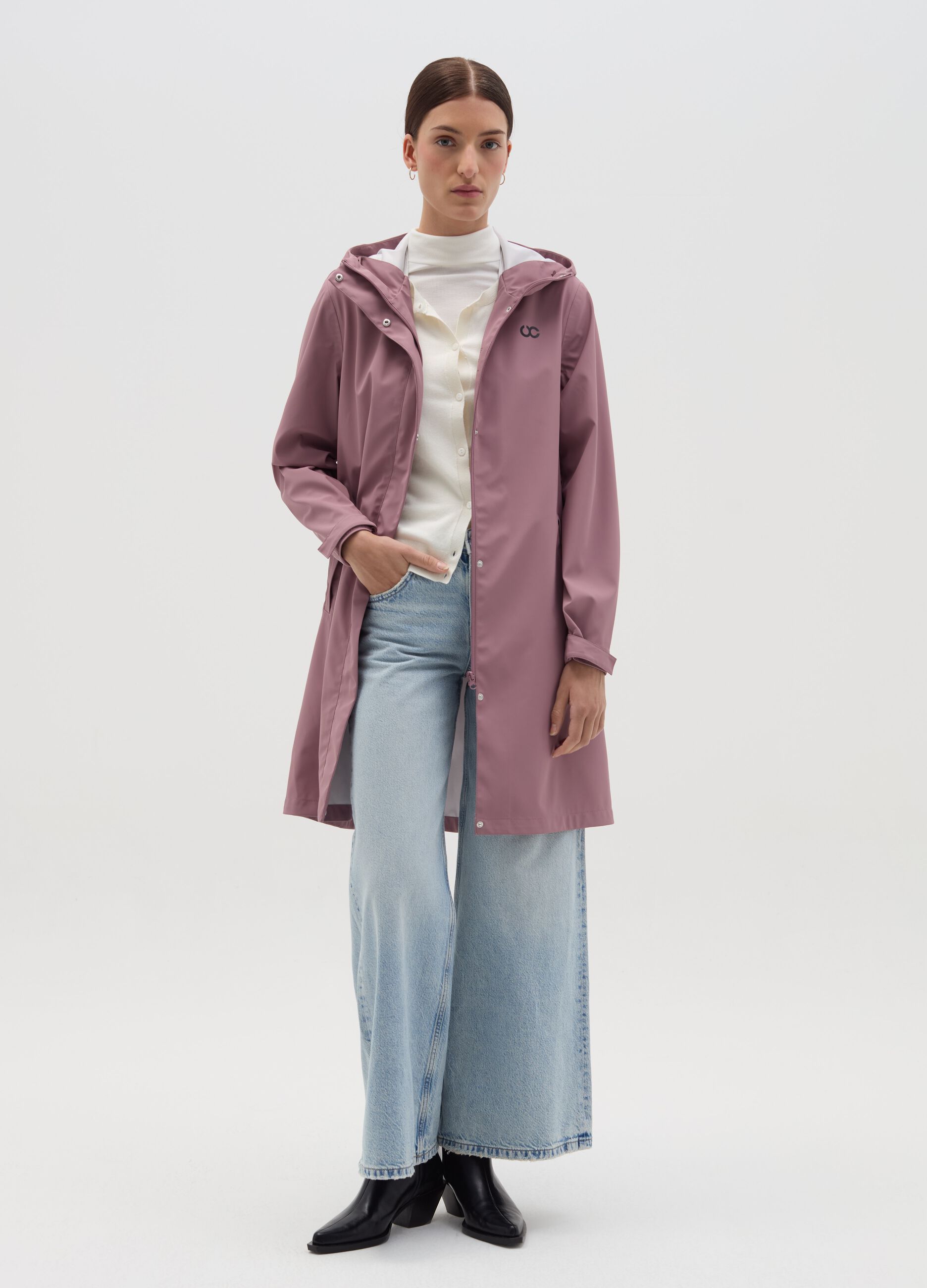 Long parka with hood