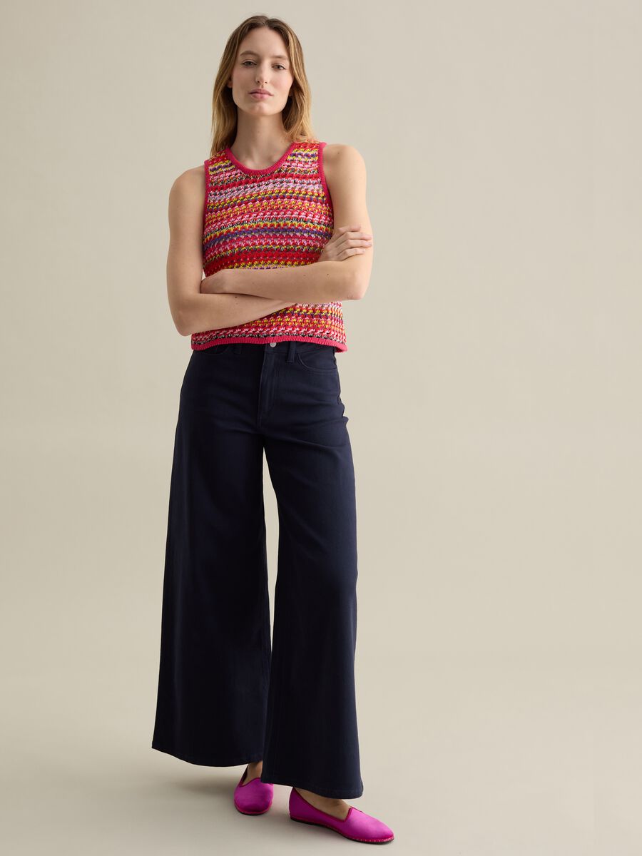 Crochet tank top in multicoloured knit_1