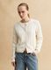 White pure cotton cardigan regular fit with interwoven design_1