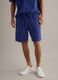 Blue cotton-blend bermuda shorts with elasticated waist_1