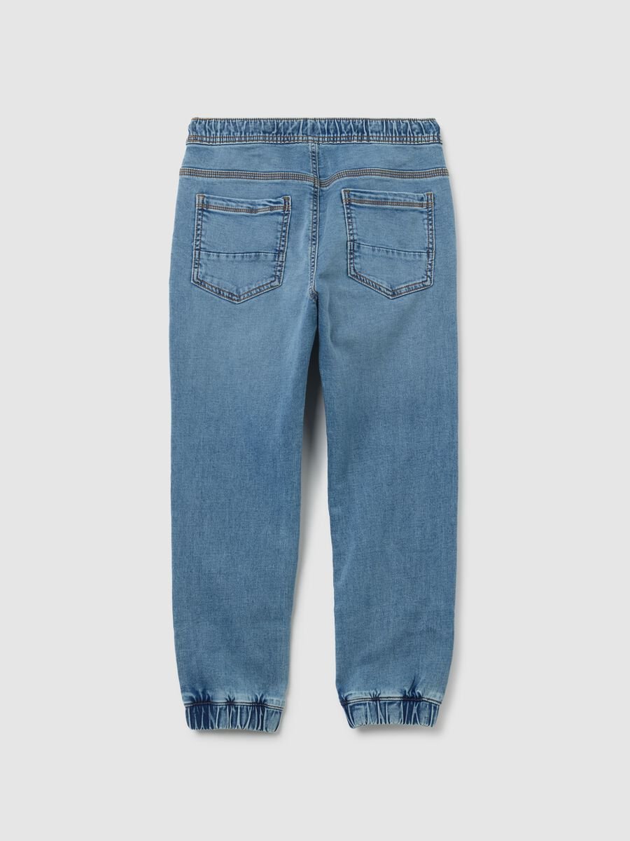 Jog denim da ragazzo in cotone blu regular fit_1