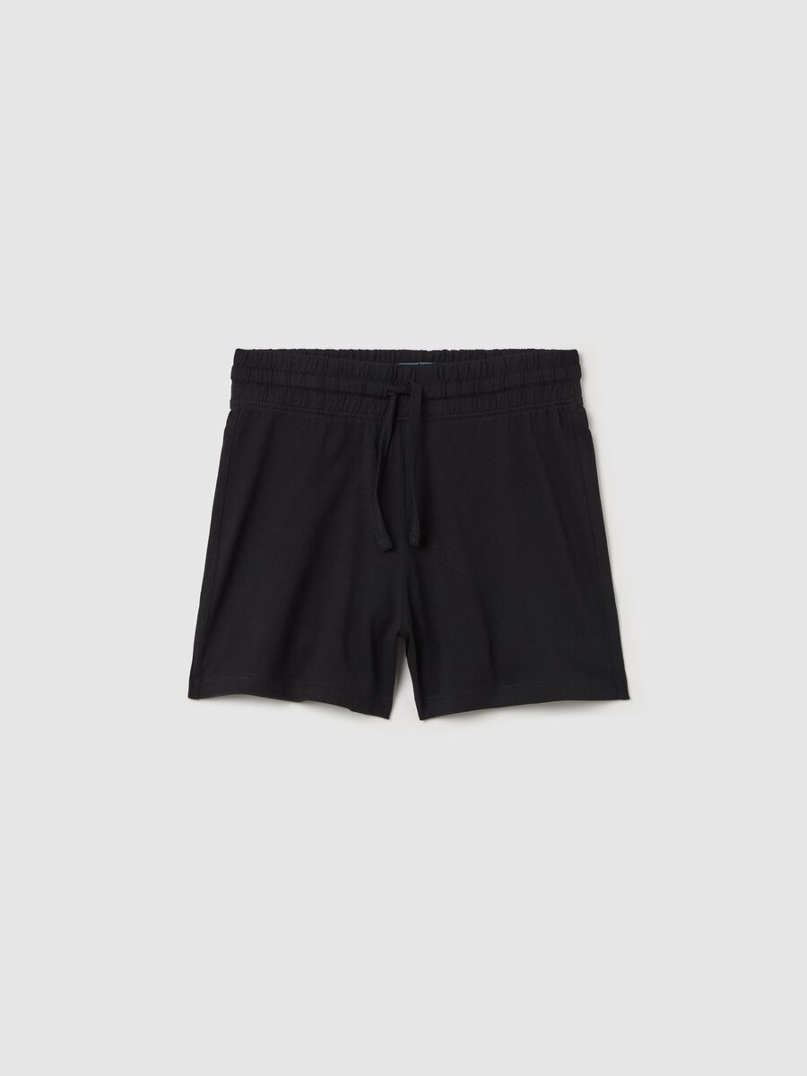 Cotton shorts with drawstring_0