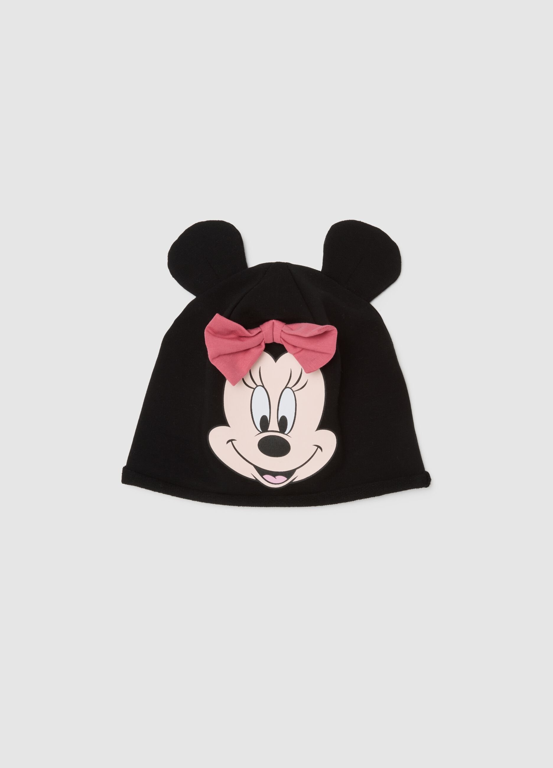 Cappello da bambina in cotone elasticizzato nero