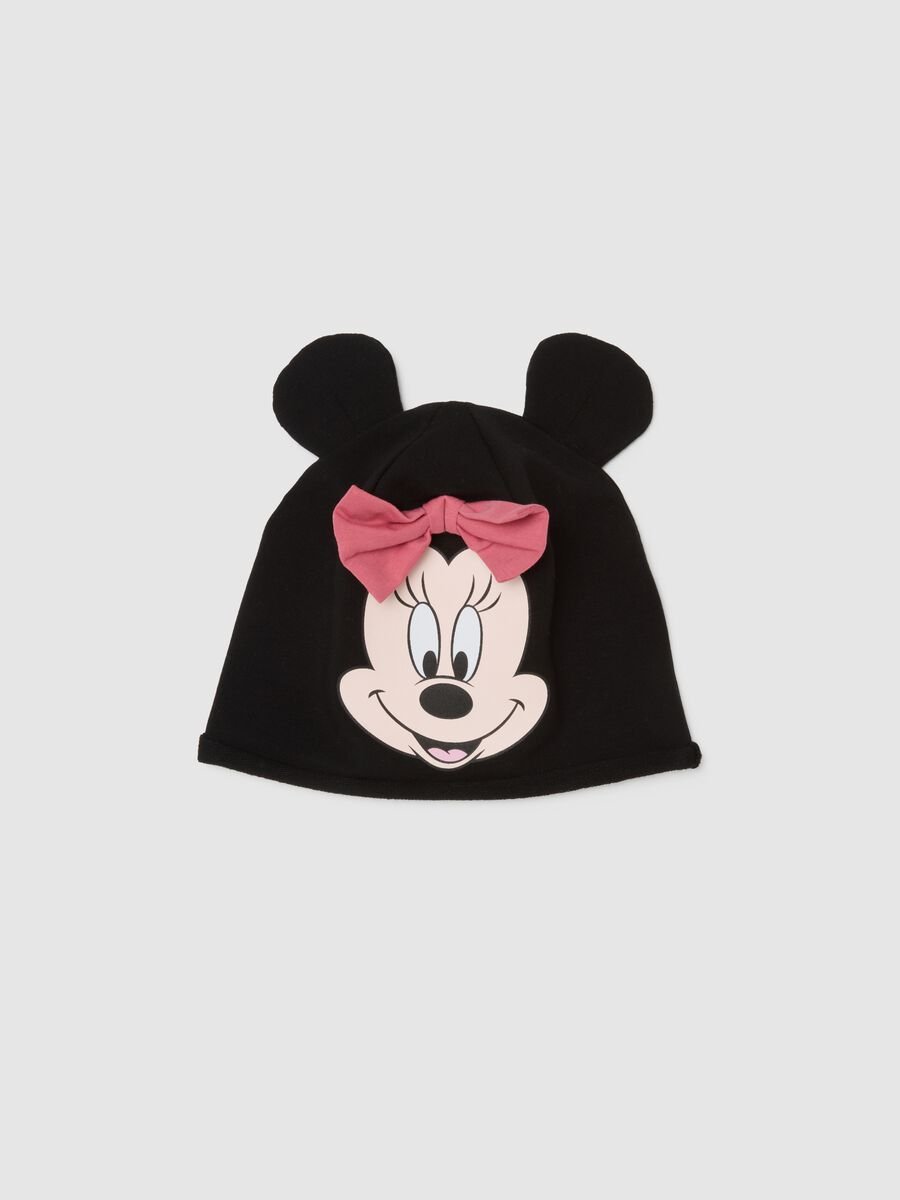 Cappello da bambina in cotone elasticizzato nero_0