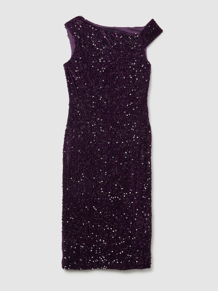 Abito viola con paillettes vestibilità fitted_4