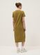 Abito midi verde in cotone elasticizzato con spacco laterale_2