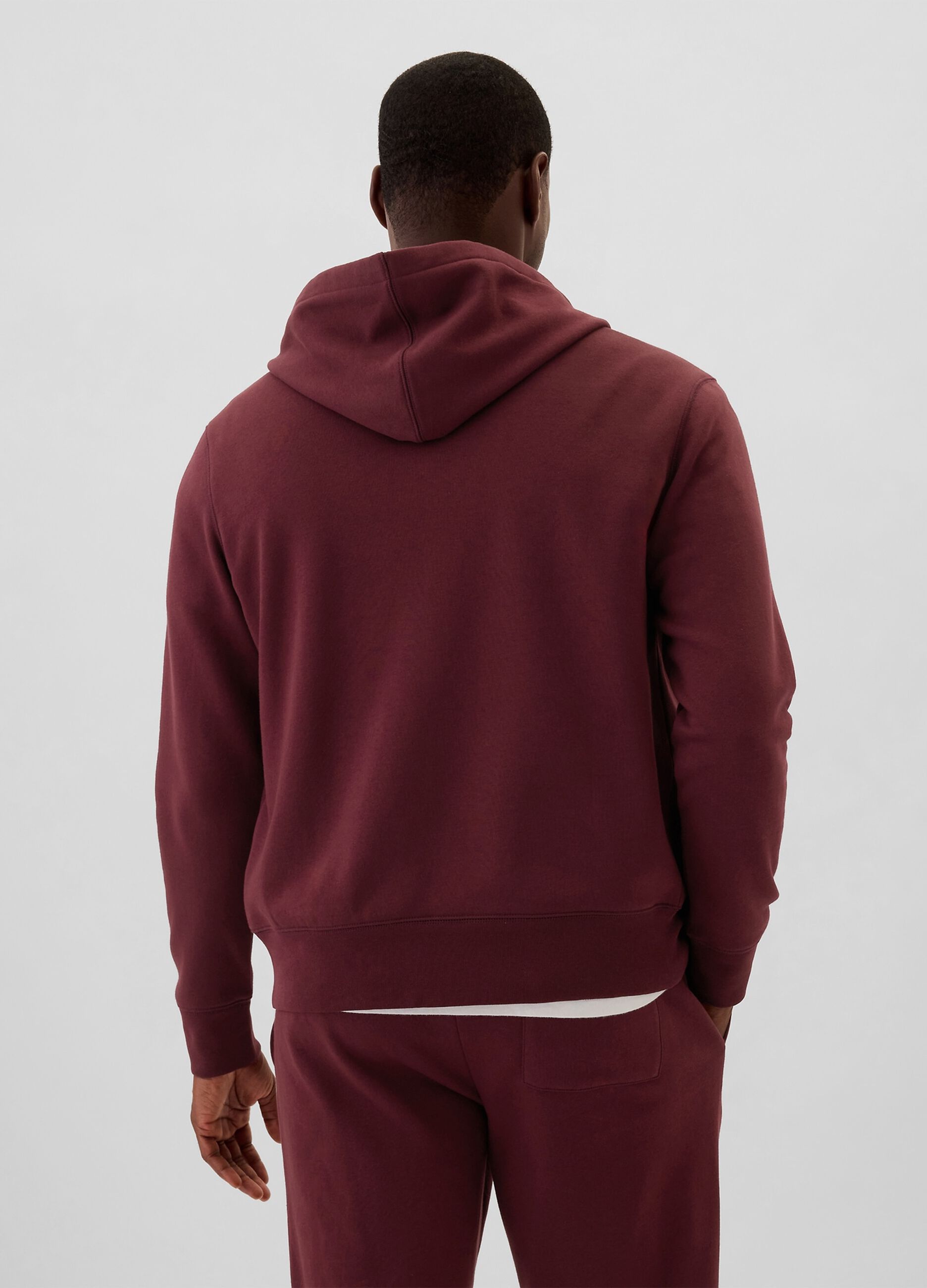 Full-zip sweatshirt with hood and logo embroidery