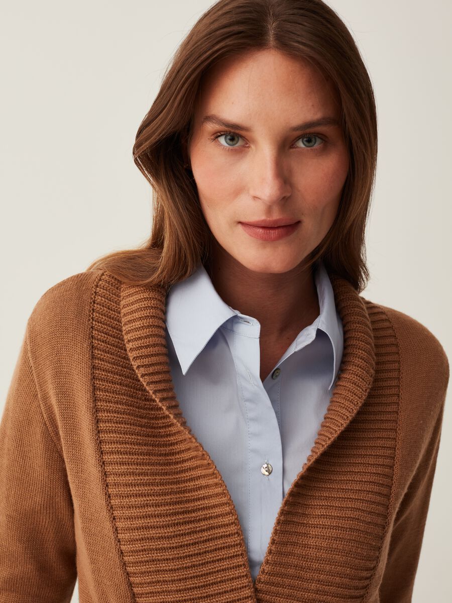 Cardigan lungo premaman in lana merino_3