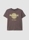 Brown pure cotton T-shirt with Hard Rock Cafe logo print_0