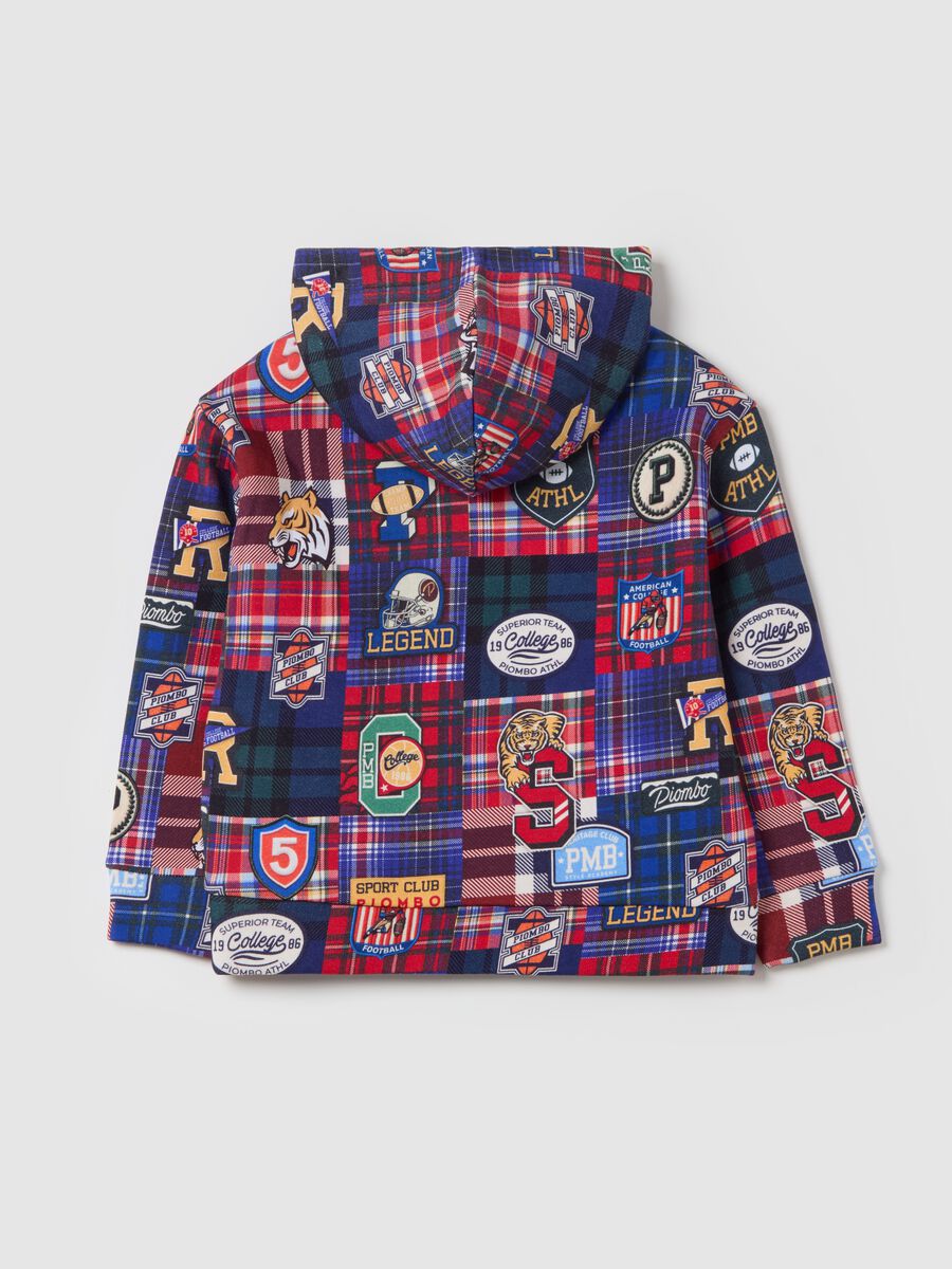 Sweatshirt with check pattern and hood_4
