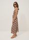 Abito midi marrone in pura viscosa a quadri regular fit_0