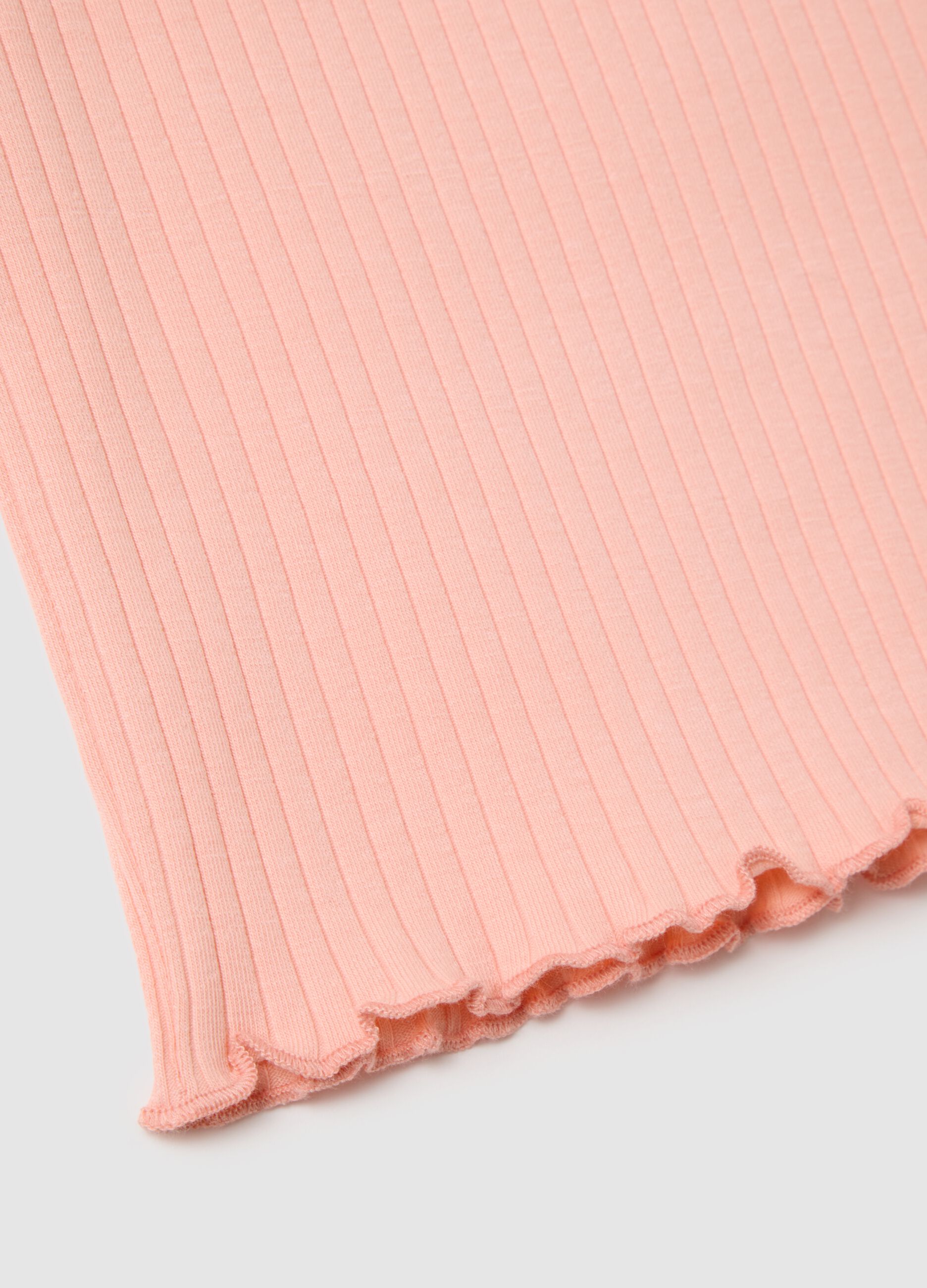 Girls' pink stretch cotton top, regular fit