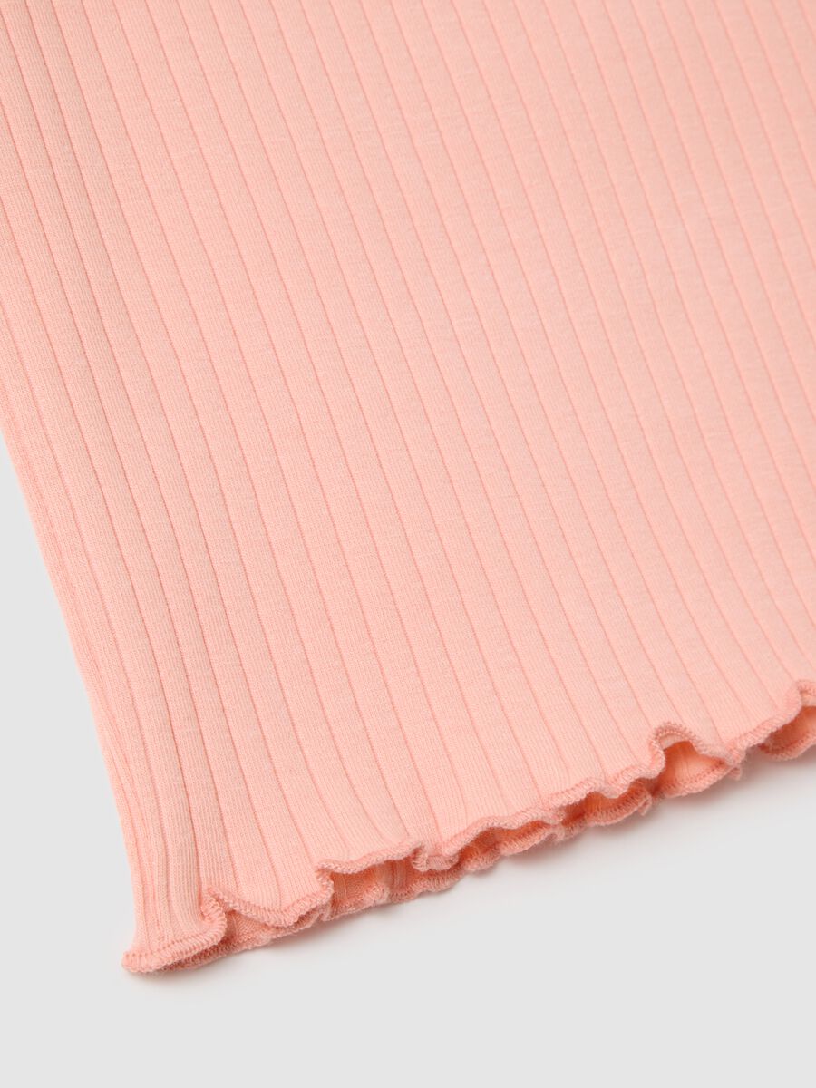 Girls' pink stretch cotton top, regular fit_3