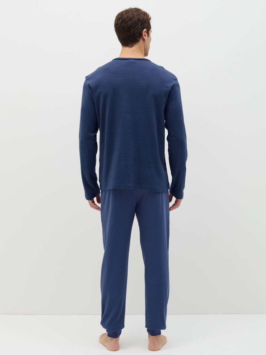 Cotton pyjamas with thin striped top_3