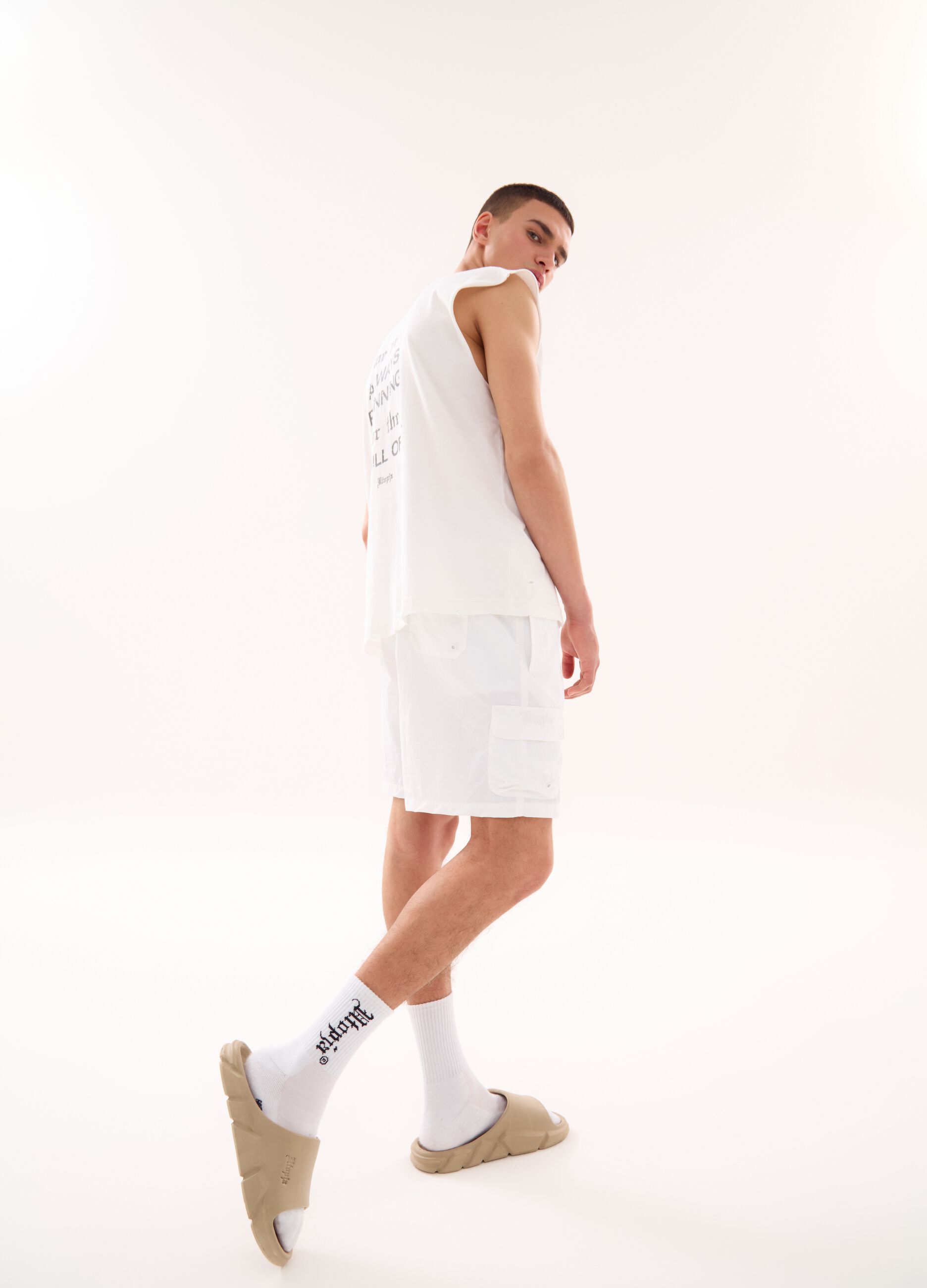 Cargo Swim Shorts White