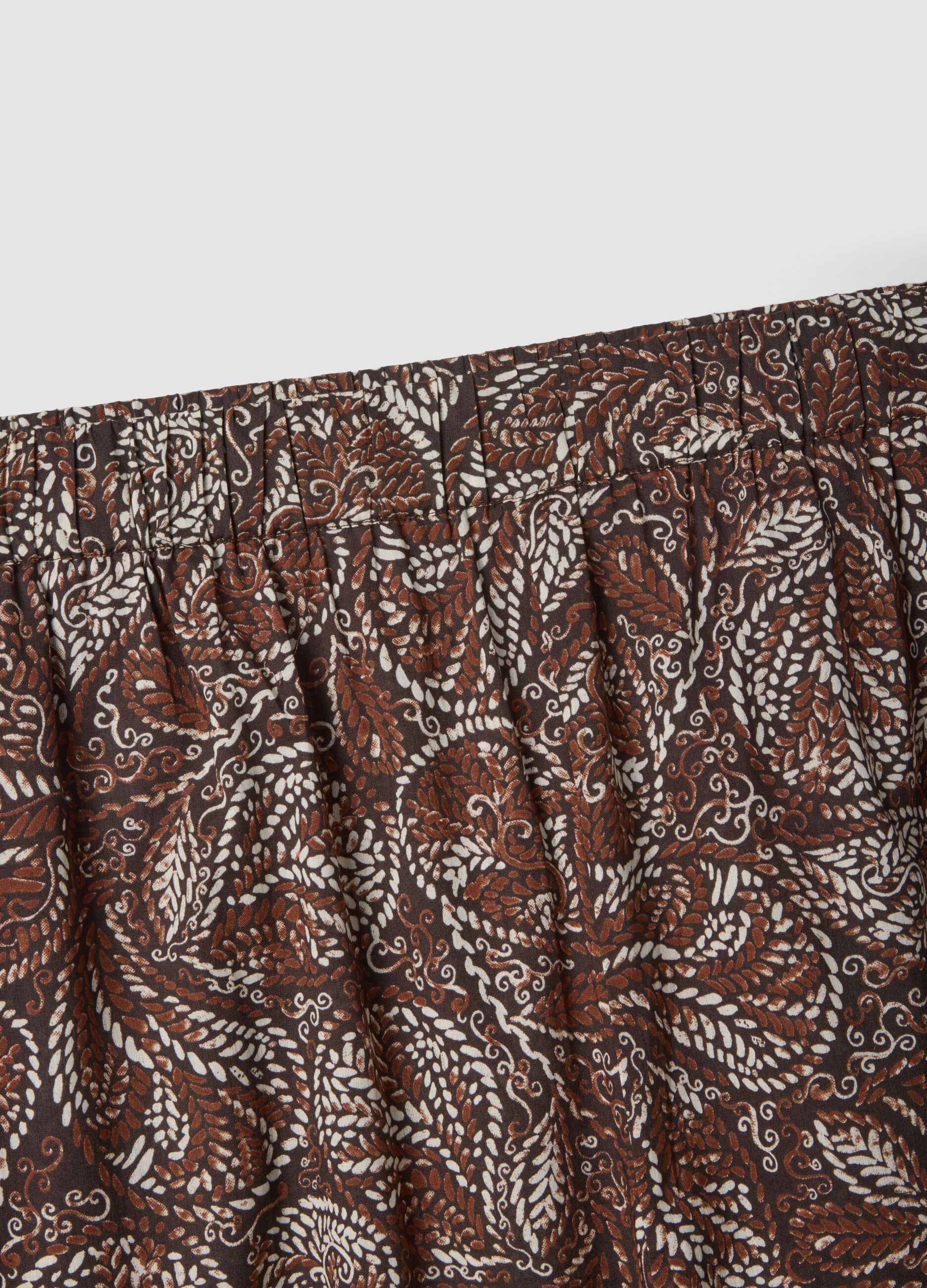 Brown wide-leg trousers in pure cotton