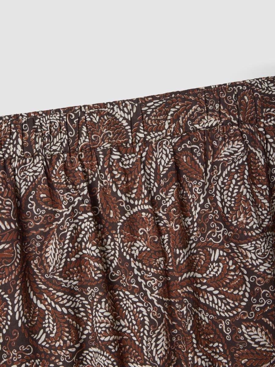 Brown wide-leg trousers in pure cotton_5