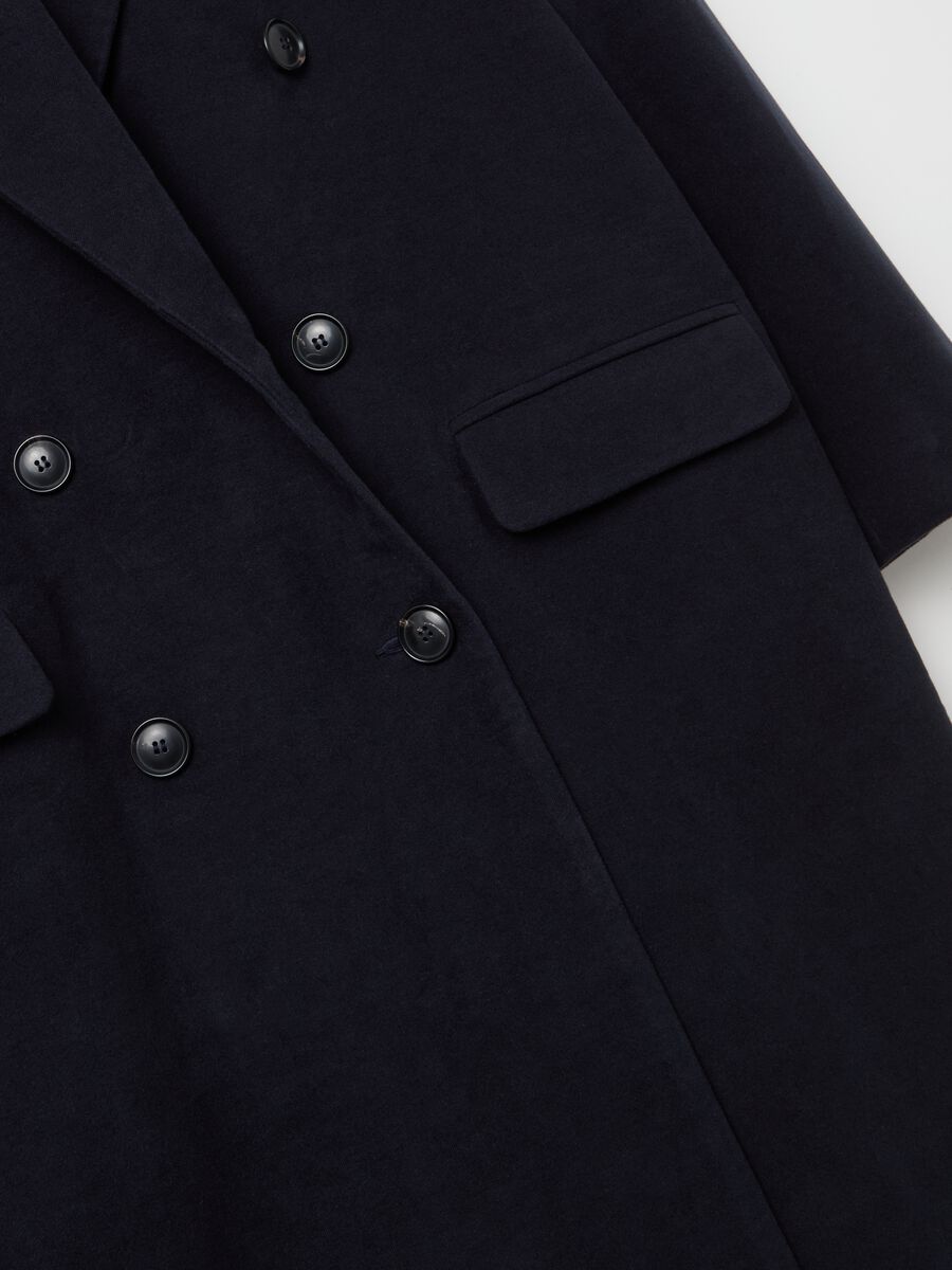 Double-breasted long coat_5