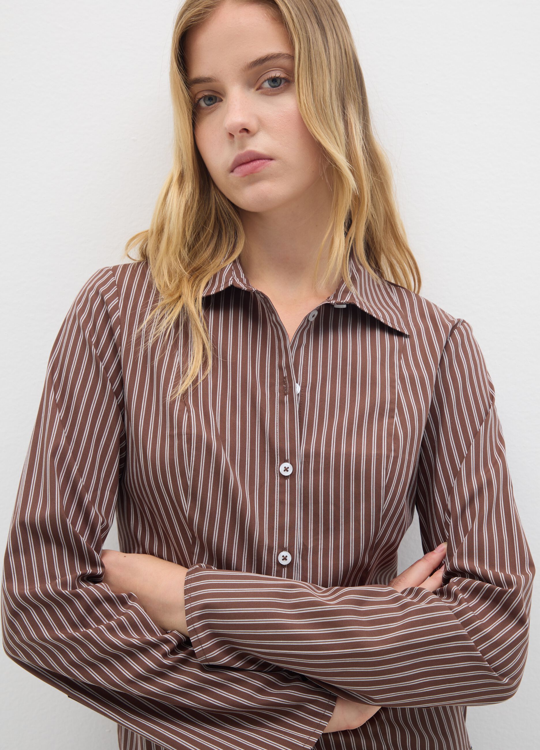 Multicolour pure cotton slim fit shirt