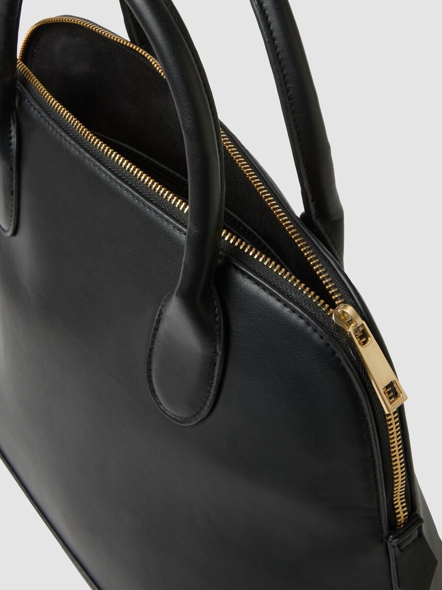 Black structured top-handle bag_2