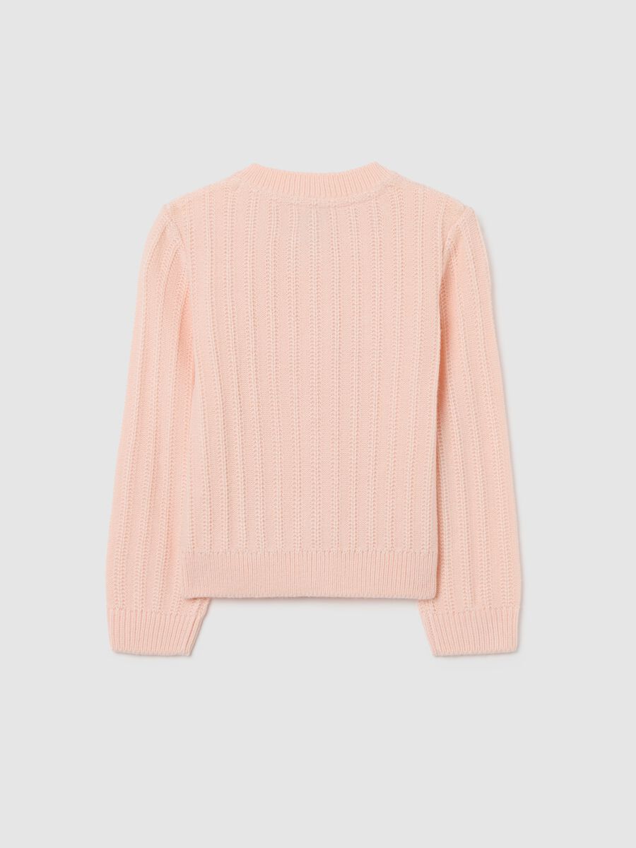 Cardigan da bambina rosa regular fit con bottoni_1