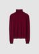 Red high-neck jumper in viscose-wool blend, regular fit_0
